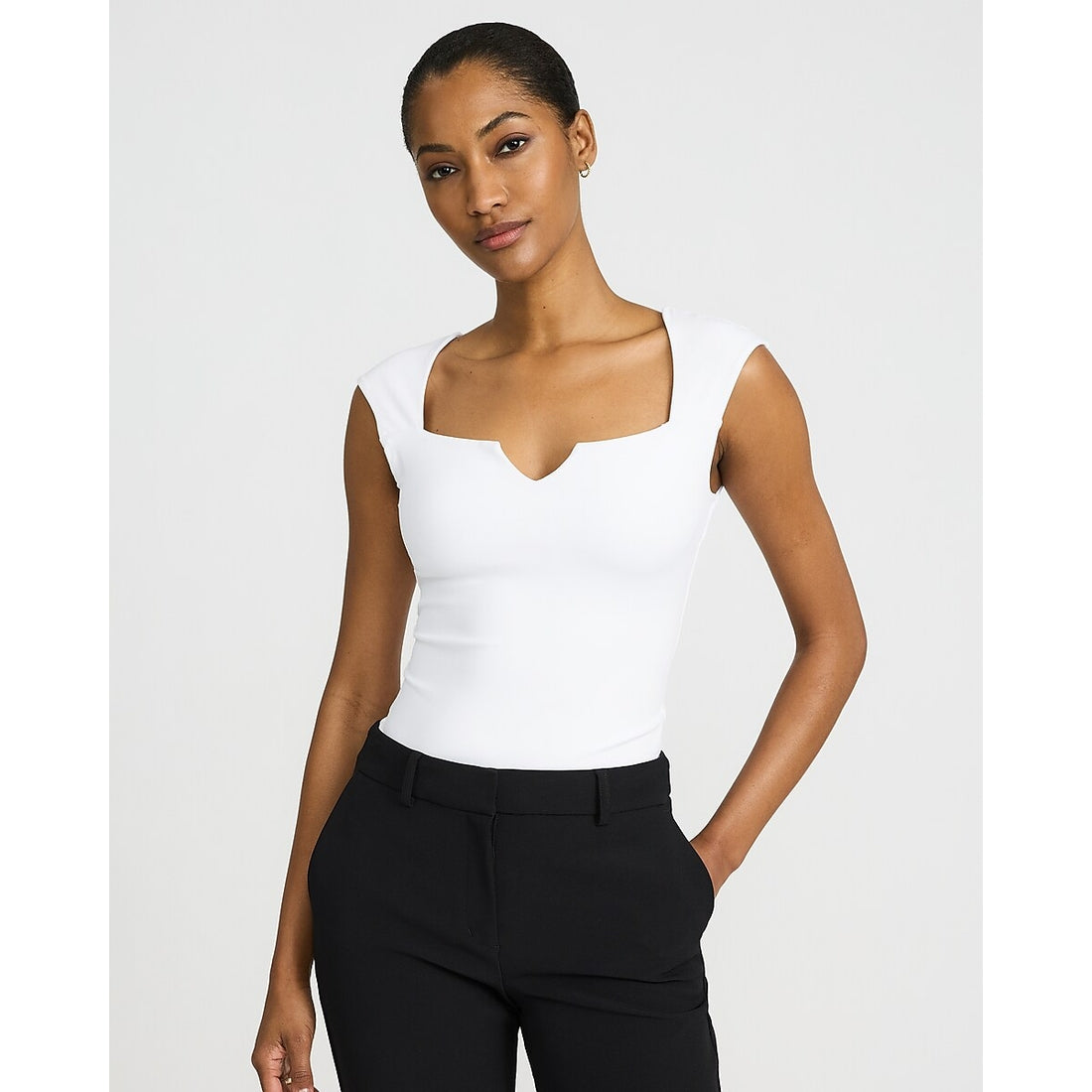Body Contour High Compression Notch Cap Sleeve Bodysuit