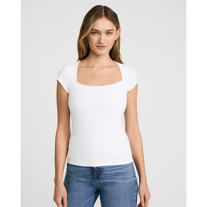 Body Contour Light Compression Stretch Cotton Cap Sleeve Tee