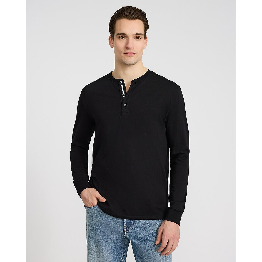 Contrast Tape Long Sleeve Henley