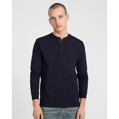 Contrast Tape Long Sleeve Henley