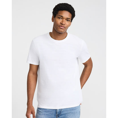 Monochromatic Textured Striped Luxe Pique Crew Neck T-Shirt