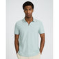 Tipped Zig Zag Textured Johnny Collar Polo
