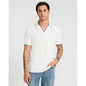 Tipped Zig Zag Textured Johnny Collar Polo