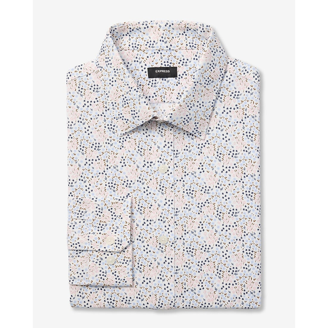 Slim Mini Floral Wrinkle-Resistant Everyday Performance Dress Shirt