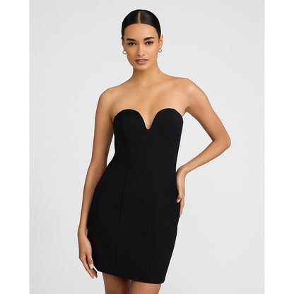 Strapless Sweetheart V-Bar Mini Dress