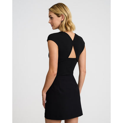 Studio Stretch Crepe Cap Sleeve Back Cutout Bodysuit