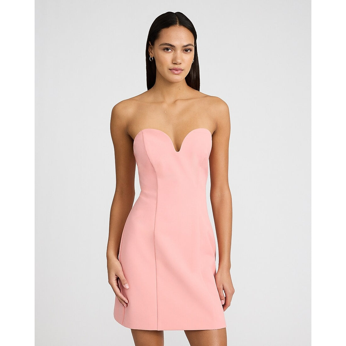 Strapless Sweetheart V-Bar Mini Dress