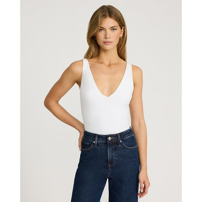 Body Contour Light Compression Stretch Cotton V-Neck Sleeveless Bodysuit