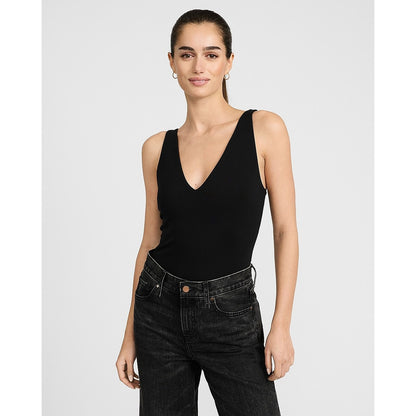 Body Contour Light Compression Stretch Cotton V-Neck Sleeveless Bodysuit