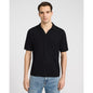 Classic Fit Textured Diamond Jacquard Johnny Collar Short Sleeve Polo