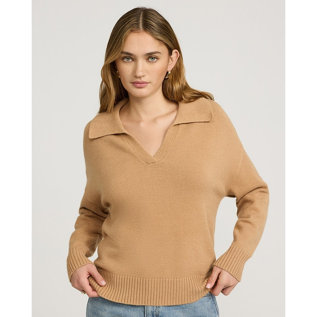 Airy Soft Johnny Collar Sweater