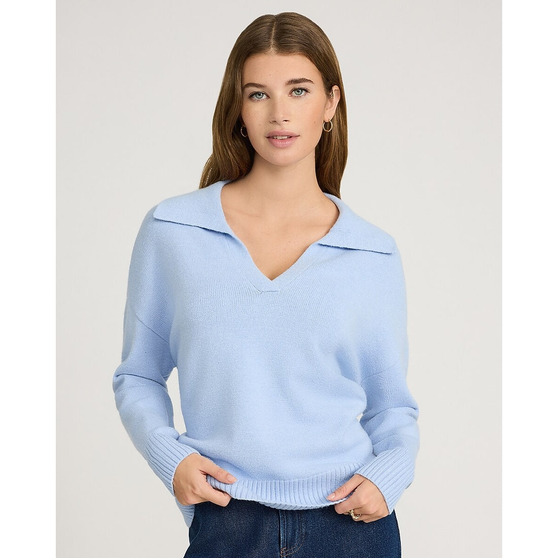 Airy Soft Johnny Collar Sweater