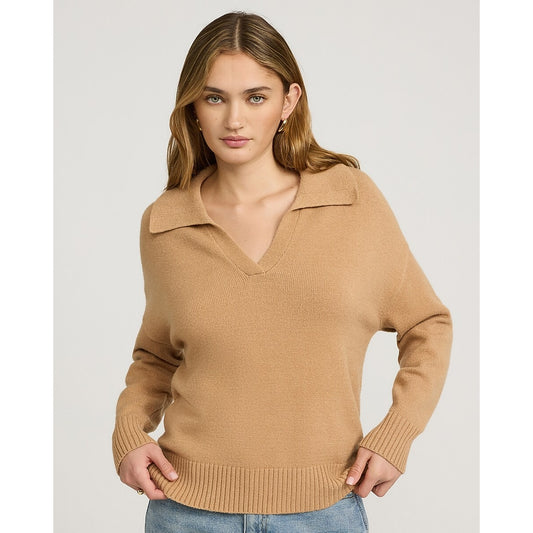 Airy Soft Johnny Collar Sweater