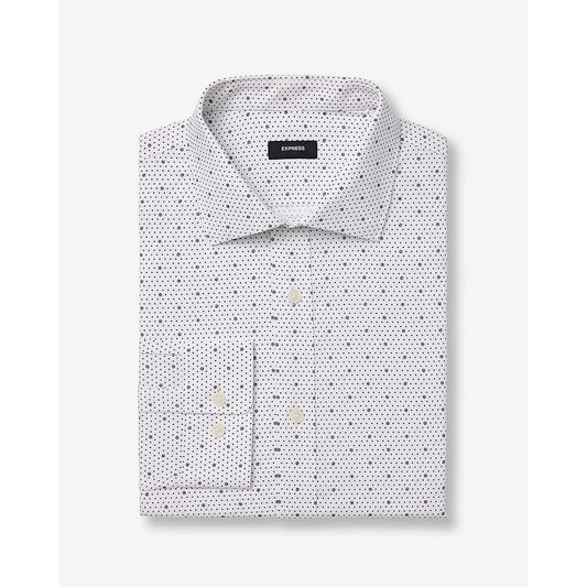 Modern Slim Mini Dot Spread Collar Stretch Cotton 1MX Dress Shirt