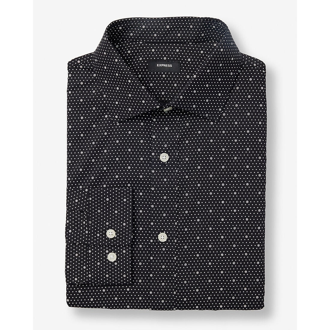 Modern Slim Mini Dot Spread Collar Stretch Cotton 1MX Dress Shirt