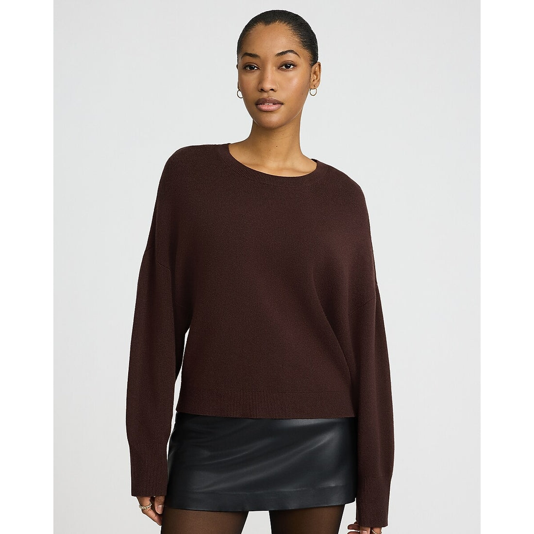 Airy Soft Jacquard Crew Neck Sweater