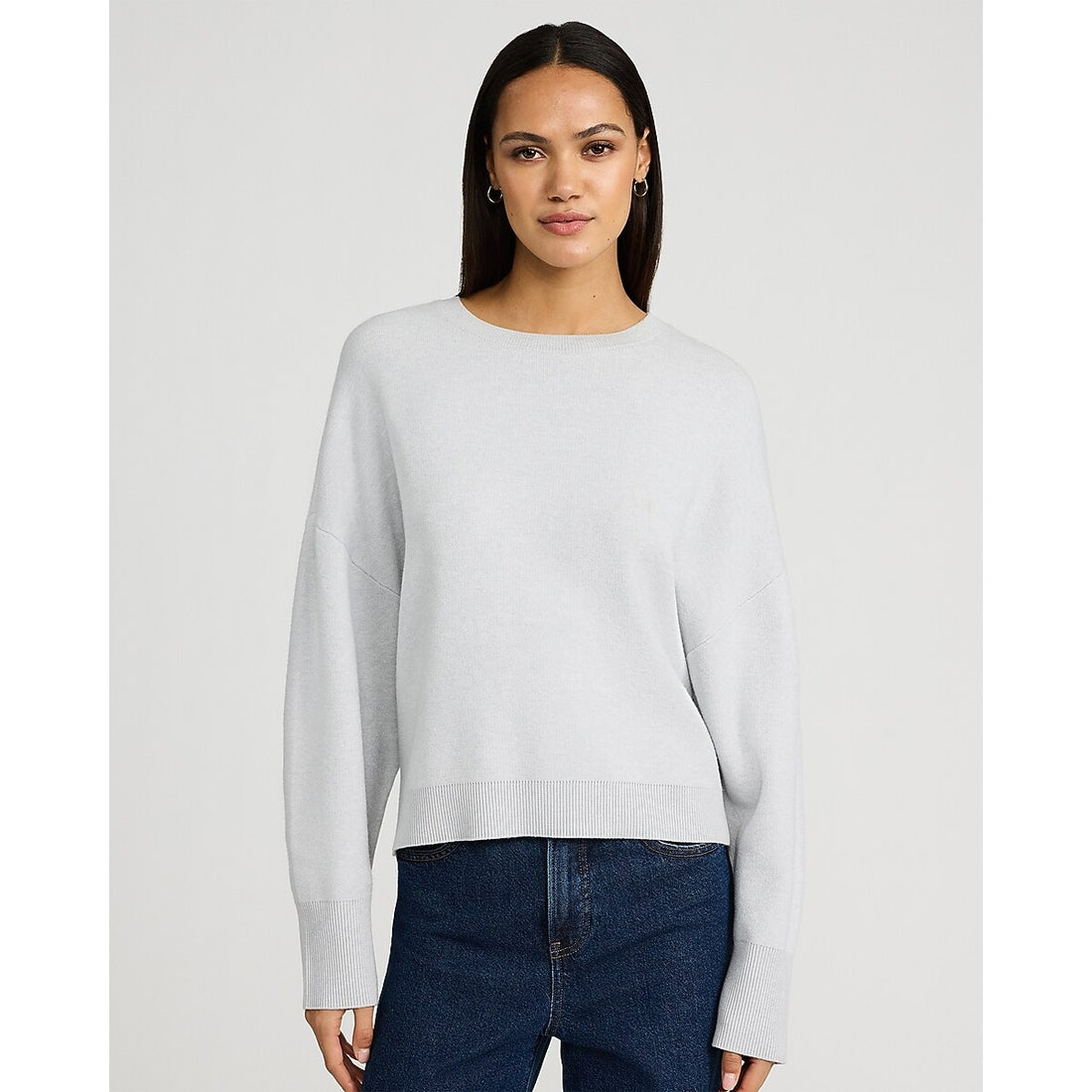 Airy Soft Jacquard Crew Neck Sweater