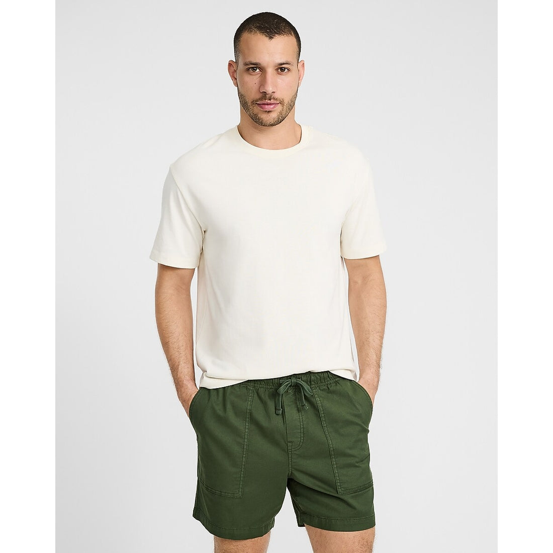 6" Cotton-Blend Drawstring Elastic Waist Short