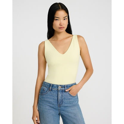 Body Contour Light Compression Stretch Cotton V-Neck Sleeveless Bodysuit