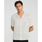 Windowpane Camp Collar Short Sleeve Resort Shirt