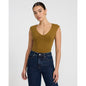 Body Contour Light Compression Stretch Cotton V-Neck Cap Sleeve Bodysuit