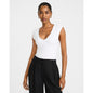 Body Contour Light Compression Stretch Cotton V-Neck Cap Sleeve Bodysuit
