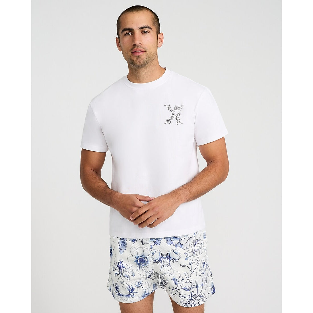 Mini Abstract X Logo Cotton White Graphic T-Shirt