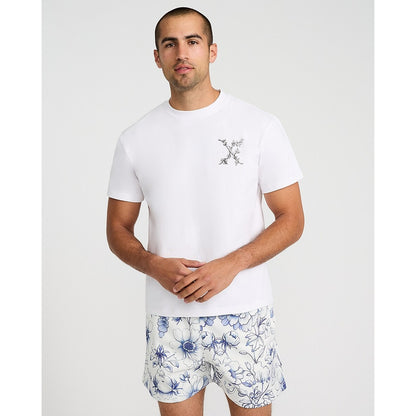 Mini Abstract X Logo Cotton White Graphic T-Shirt