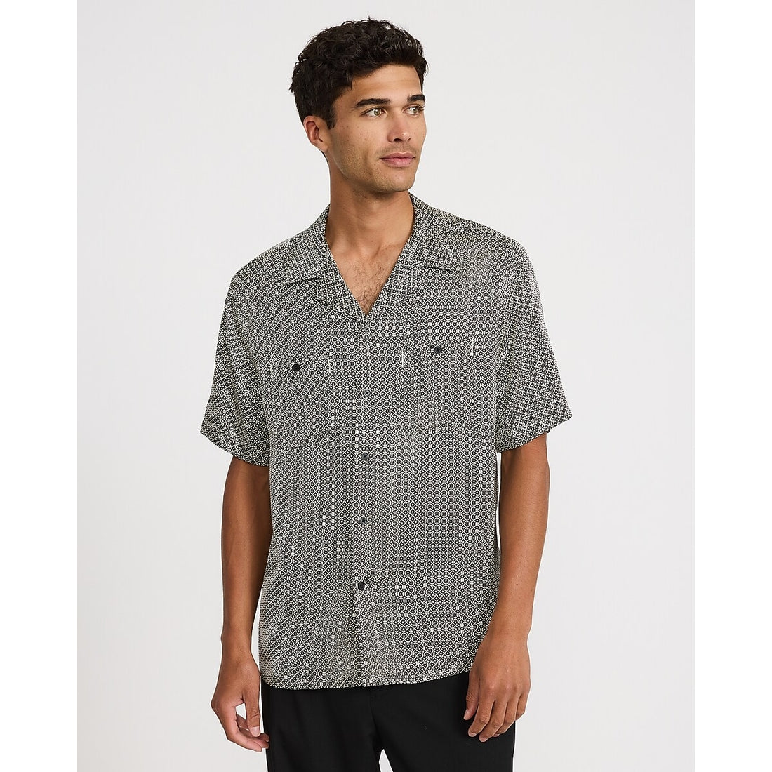 Mini Geo Print Short Sleeve Resort Shirt
