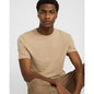 Monochromatic Textured Striped Luxe Pique Crew Neck T-Shirt