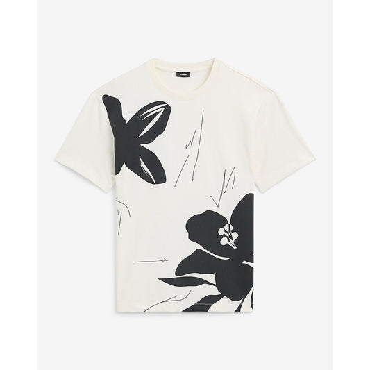 Classic Fit Large Hibiscus Graphic T-Shirt