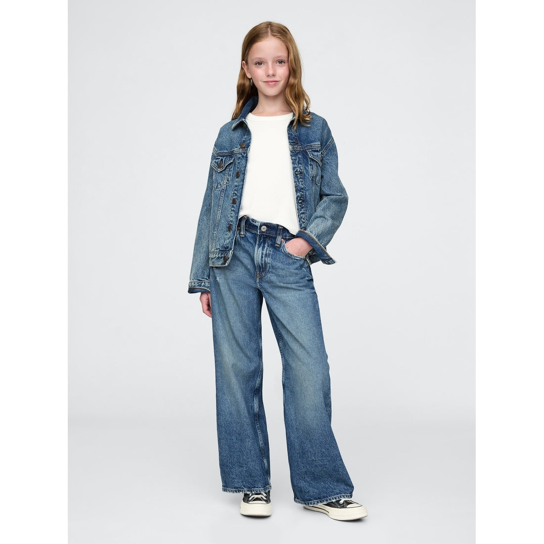 Girls' Low Rise Stride Wide-Leg Jeans