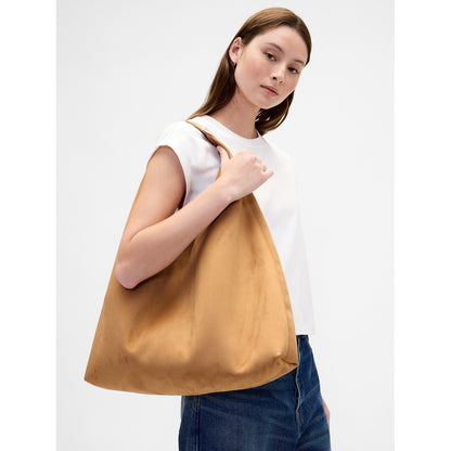 Women's Vegan Suede Slouchy Tote Bag