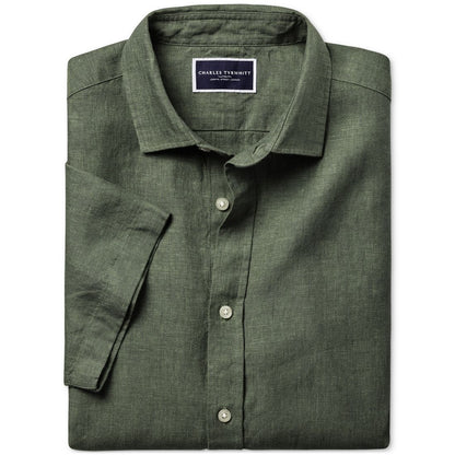 Charles Tyrwhitt Men's Slim-Fit Button-Down Linen Shirt