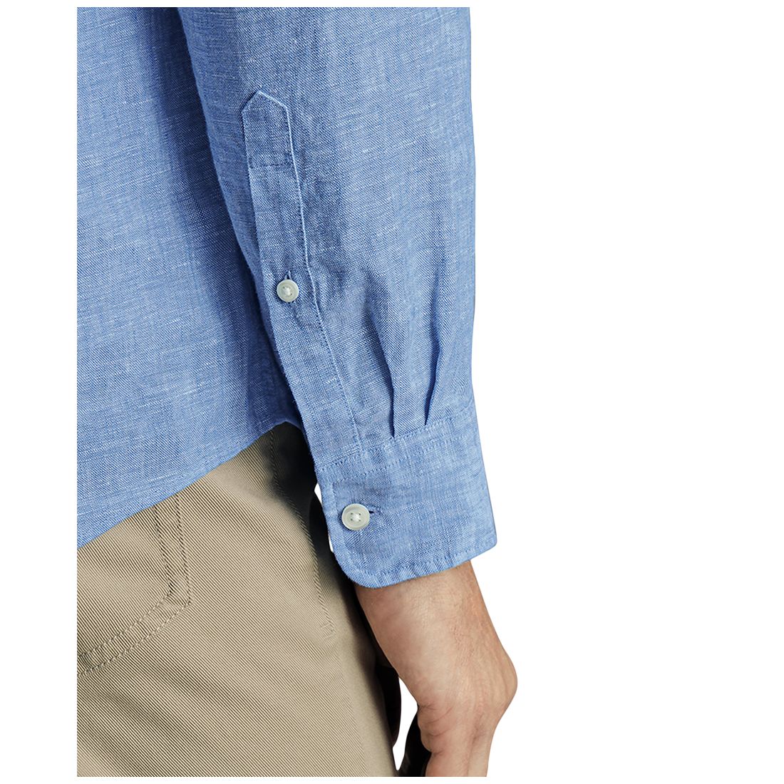 Charles Tyrwhitt Men's Slim Fit Long Sleeve Linen Button-Front Shirt