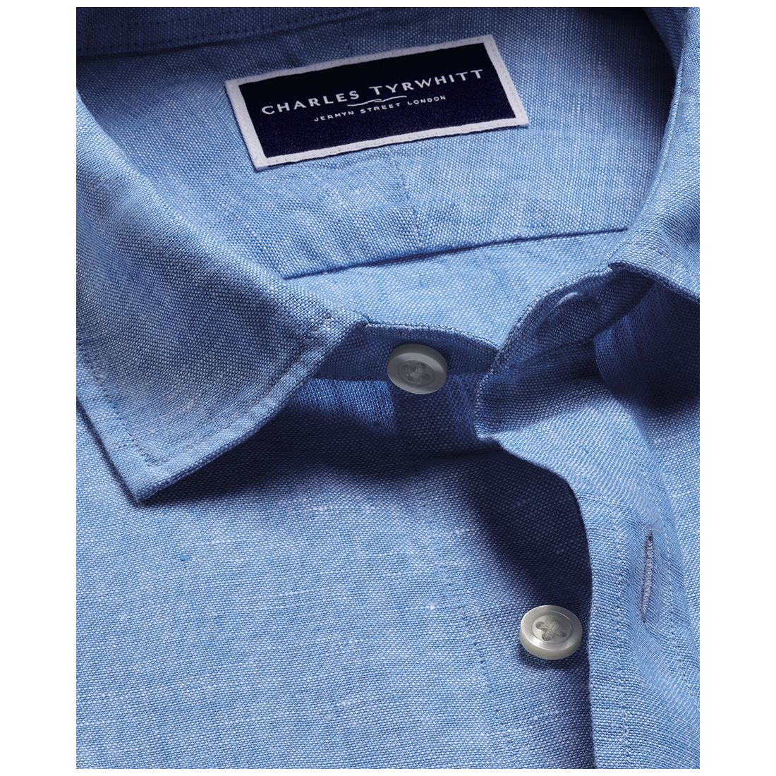Charles Tyrwhitt Men's Slim Fit Long Sleeve Linen Button-Front Shirt