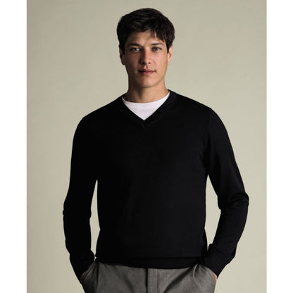 Charles Tyrwhitt Men's V-Neck Regular-Fit Sweater