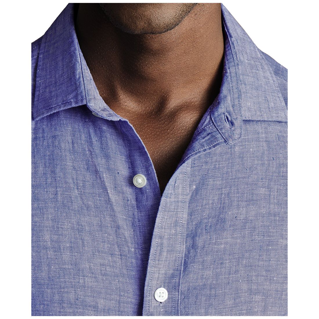 Charles Tyrwhitt Men's Slim Fit Long Sleeve Linen Button-Front Shirt