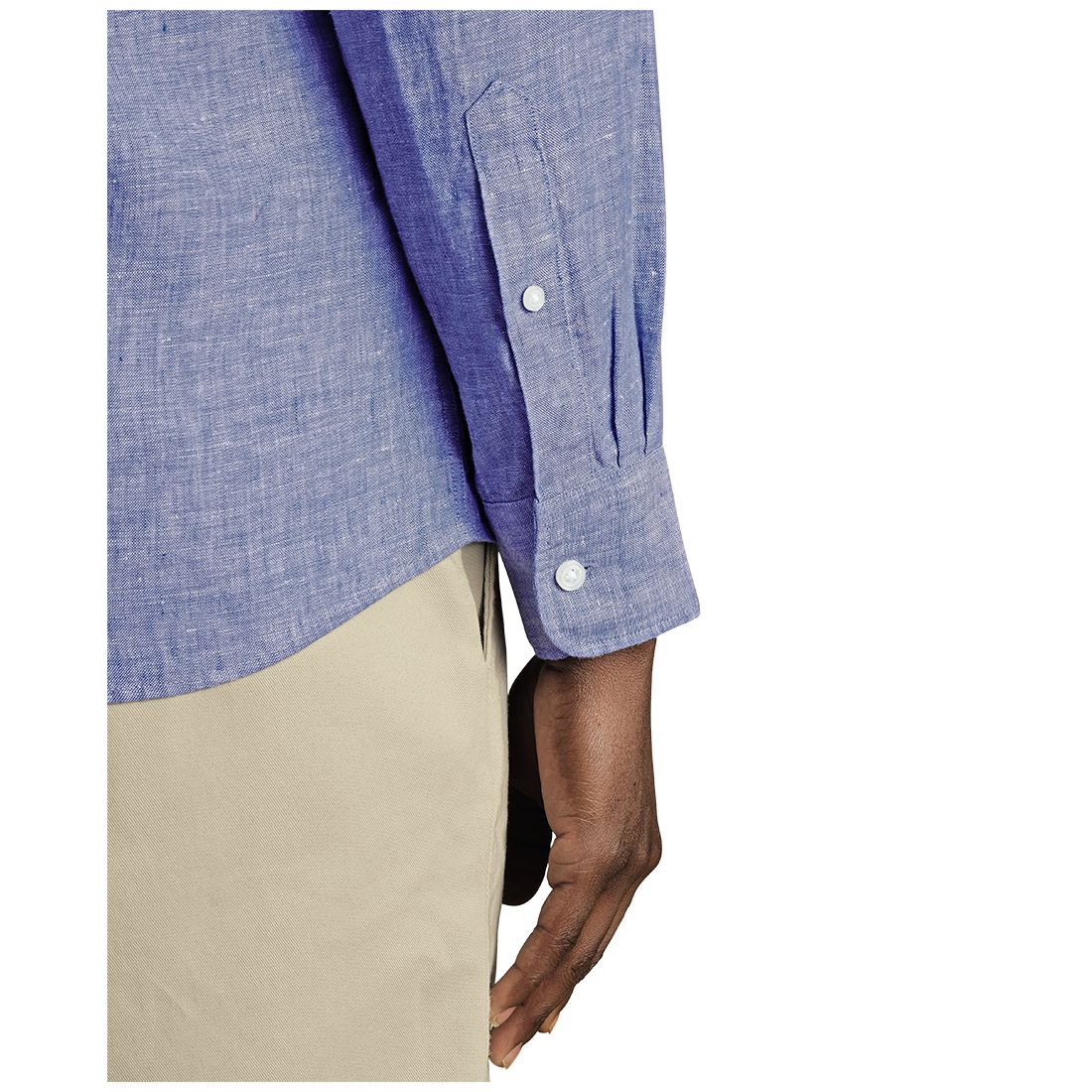 Charles Tyrwhitt Men's Slim Fit Long Sleeve Linen Button-Front Shirt