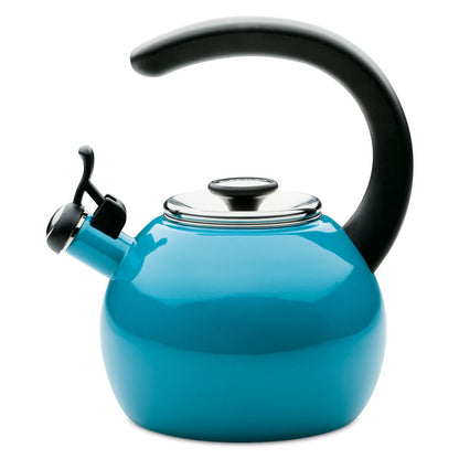 Circulon Enamel on Steel 2-Qt. Whistling Teakettle with Flip-Up Spout