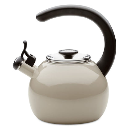 Circulon Enamel on Steel 2-Qt. Whistling Teakettle with Flip-Up Spout