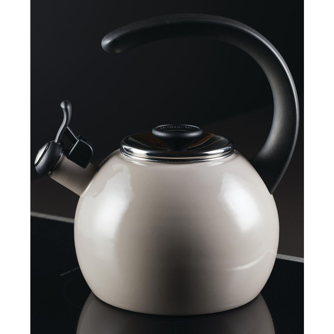 Circulon Enamel on Steel 2-Qt. Whistling Teakettle with Flip-Up Spout
