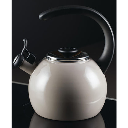 Circulon Enamel on Steel 2-Qt. Whistling Teakettle with Flip-Up Spout
