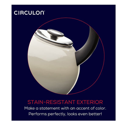 Circulon Enamel on Steel 2-Qt. Whistling Teakettle with Flip-Up Spout