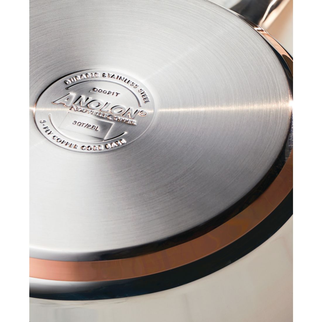 Anolon Nouvelle Copper Stainless Steel Cookware Set, 10 Piece