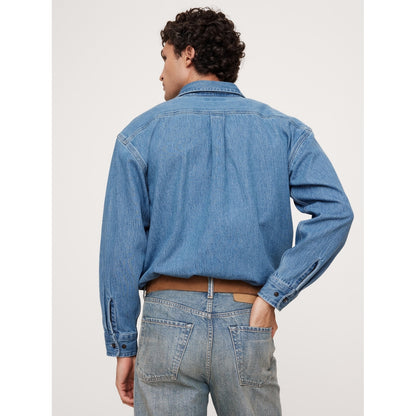 Men's Relaxed-Fit Denim Overshirt