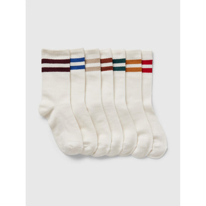 Boys' Organic Cotton Varsity Crew Socks (7-Pack)