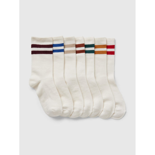 Boys' Organic Cotton Varsity Crew Socks (7-Pack)