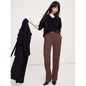 Women's Ultra High-Rise Modern Straight Italian Lightweight Wool Pant