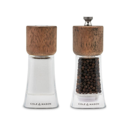 Cole & Mason Maccelfield Round Top Soft Square Wood Mill and Shaker Set, 2 Piece